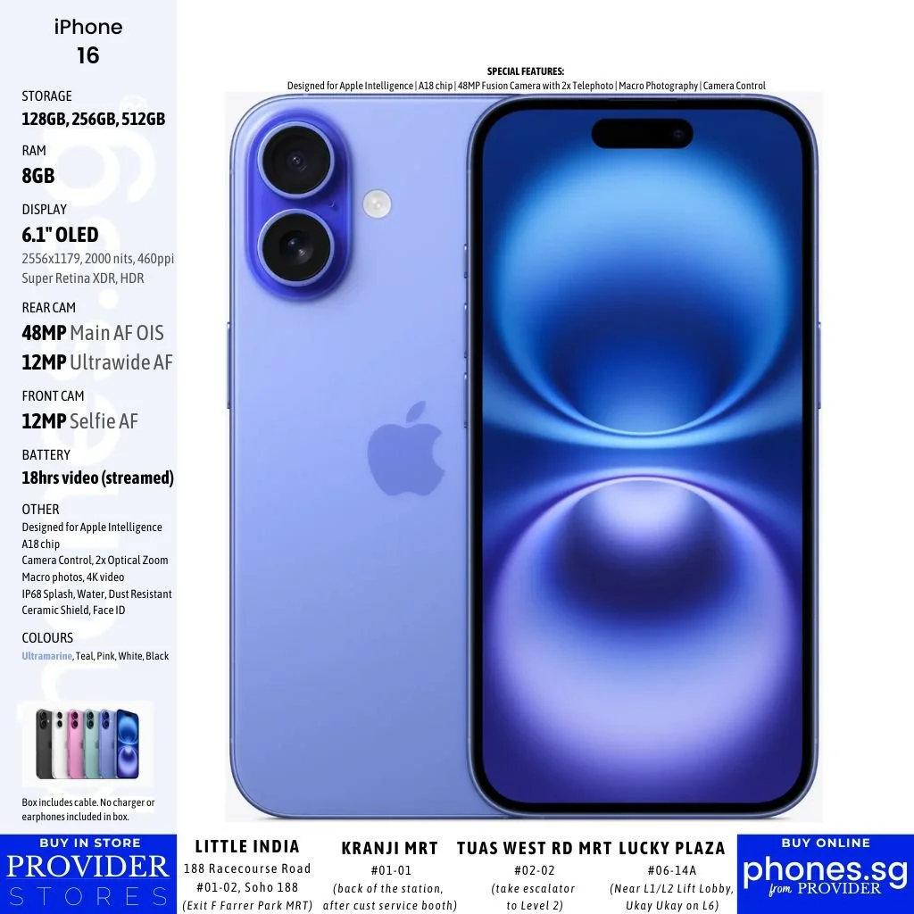 うまい棒iPhone 16e 128GB iPhone 16 128GB Black – iStudio Singapore
